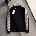 New Stylish Side Jacquard Crew Neck Sweater MJ1326102225