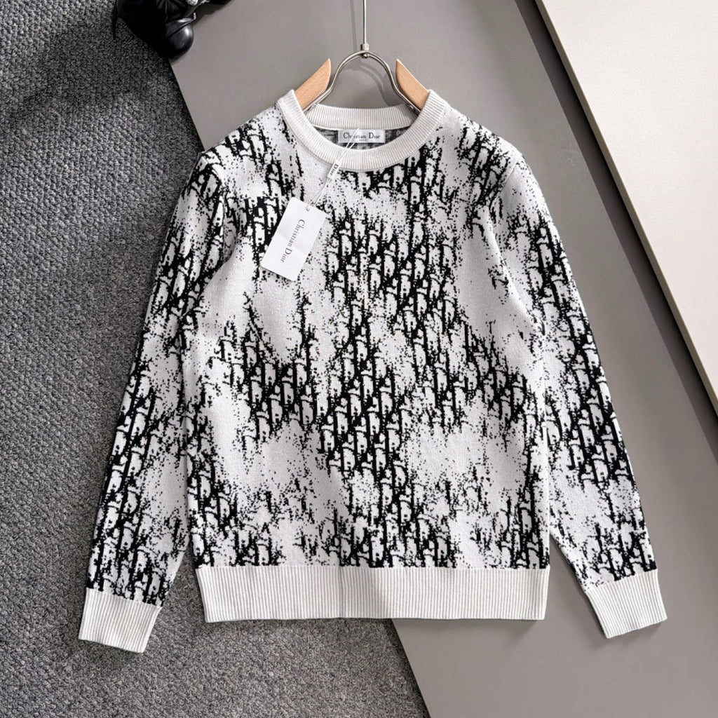New Stylish All Over Jacquard Crew Neck Sweater MJ1326102226