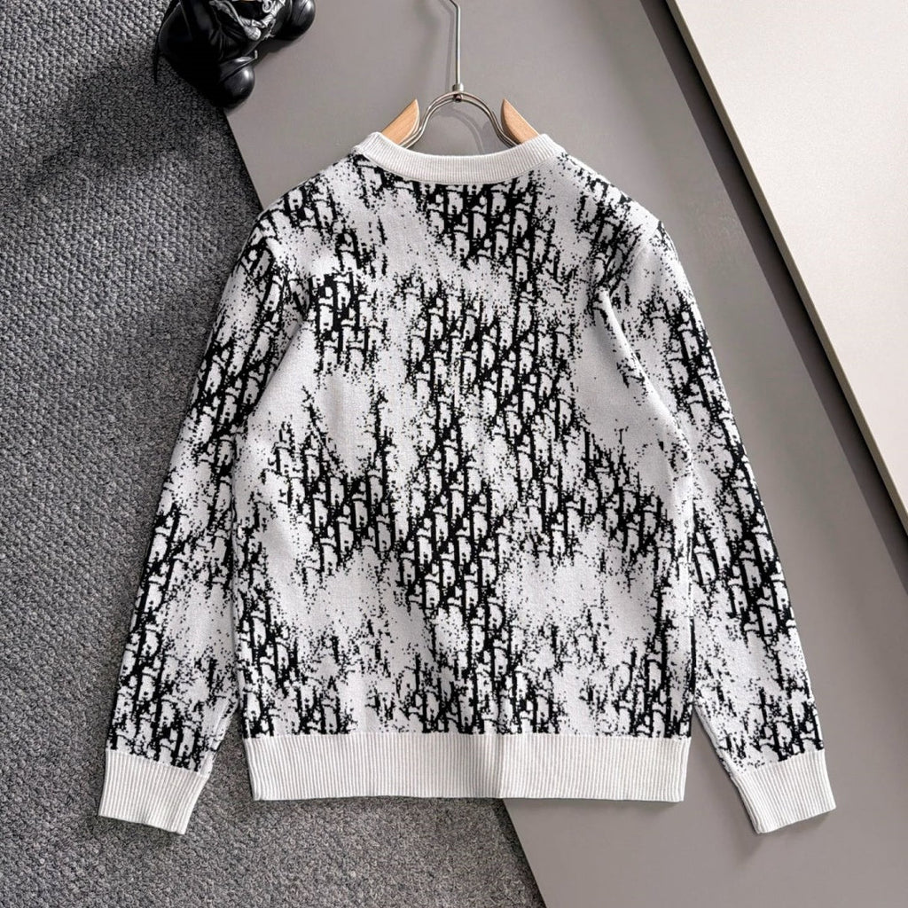 New Stylish All Over Jacquard Crew Neck Sweater MJ1326102226