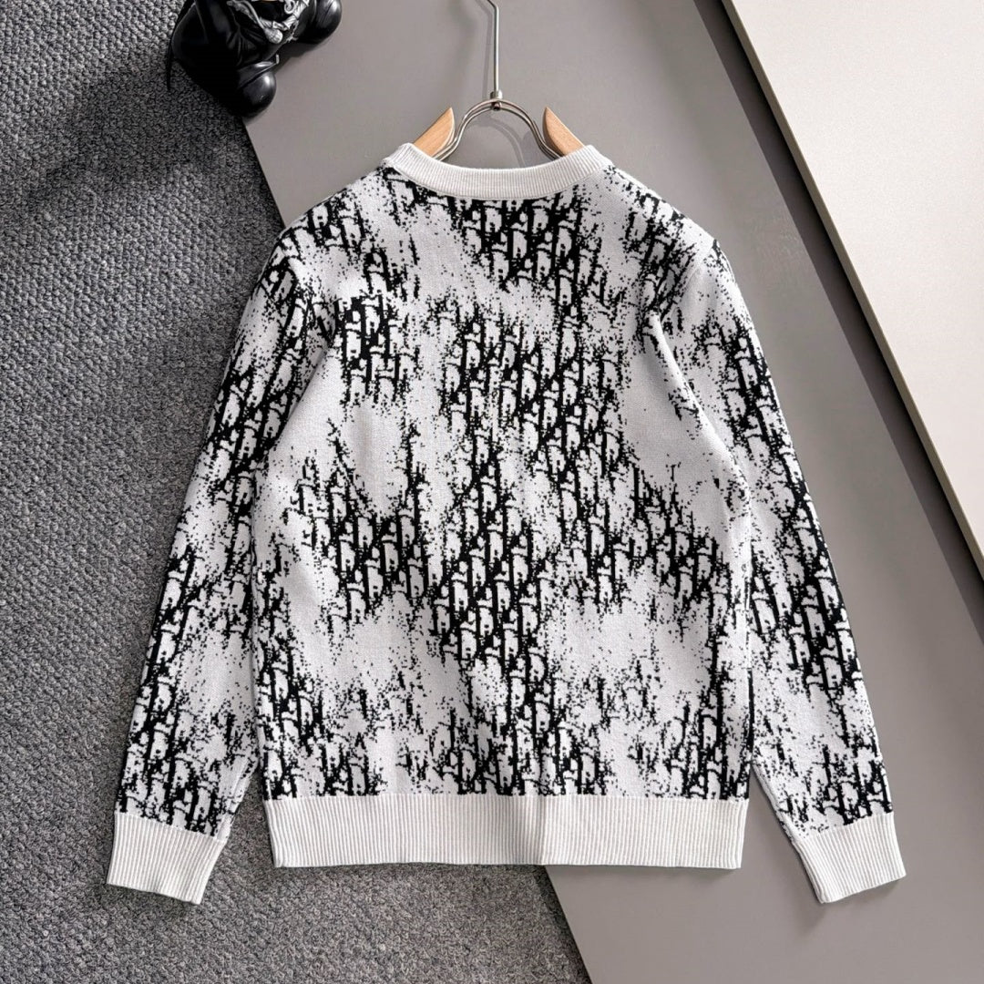 New Stylish All Over Jacquard Crew Neck Sweater MJ1326102226