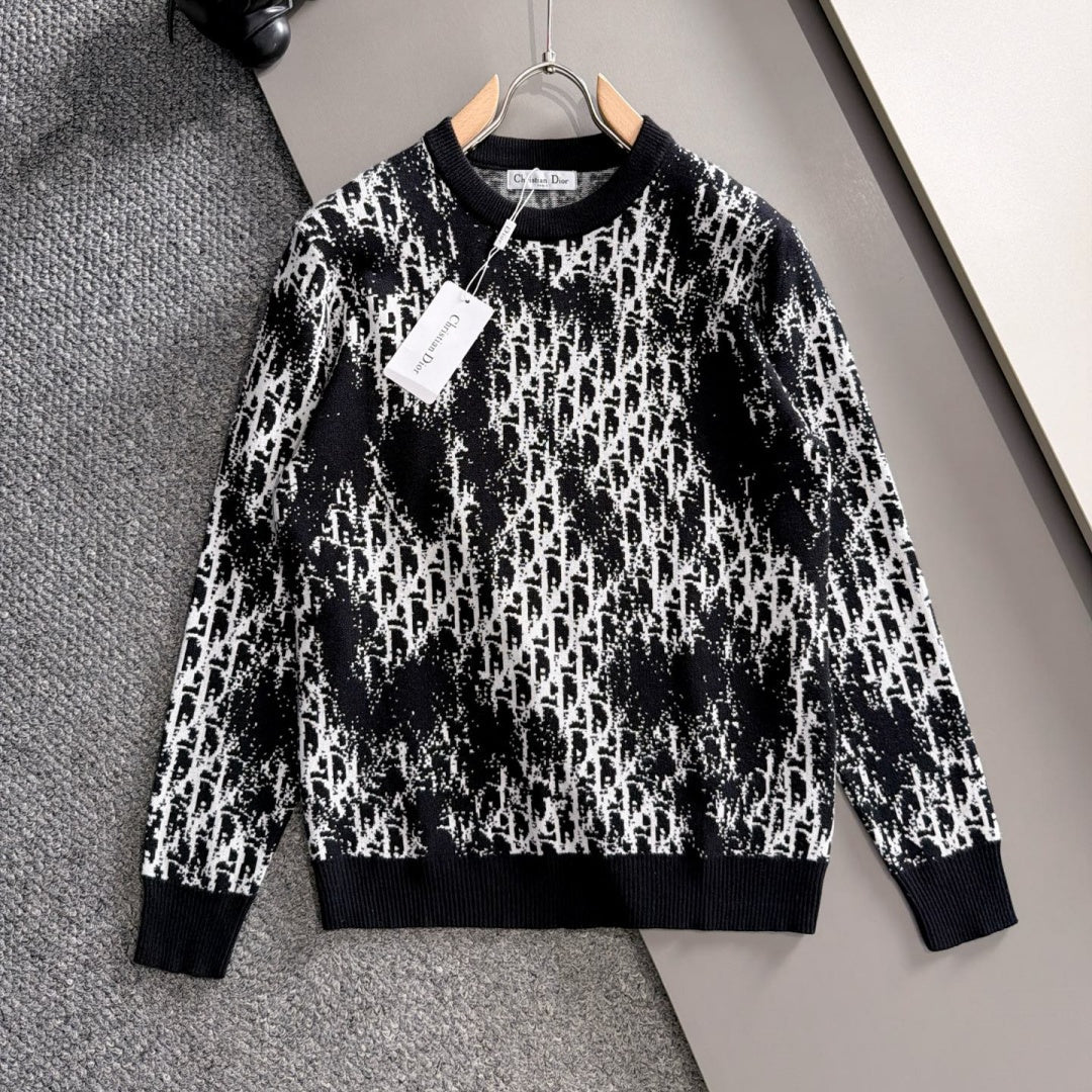 New Stylish All Over Jacquard Crew Neck Sweater MJ1326102226