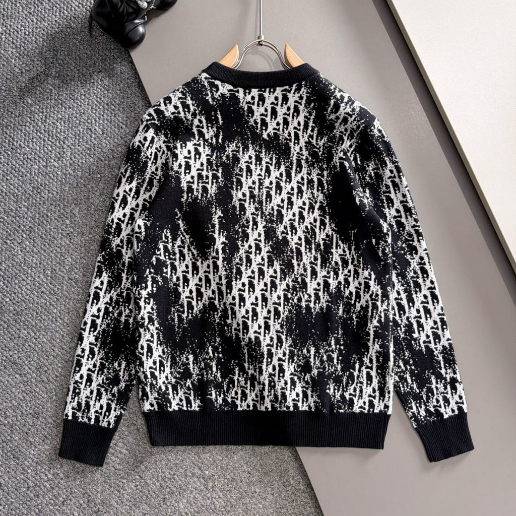 New Stylish All Over Jacquard Crew Neck Sweater MJ1326102226