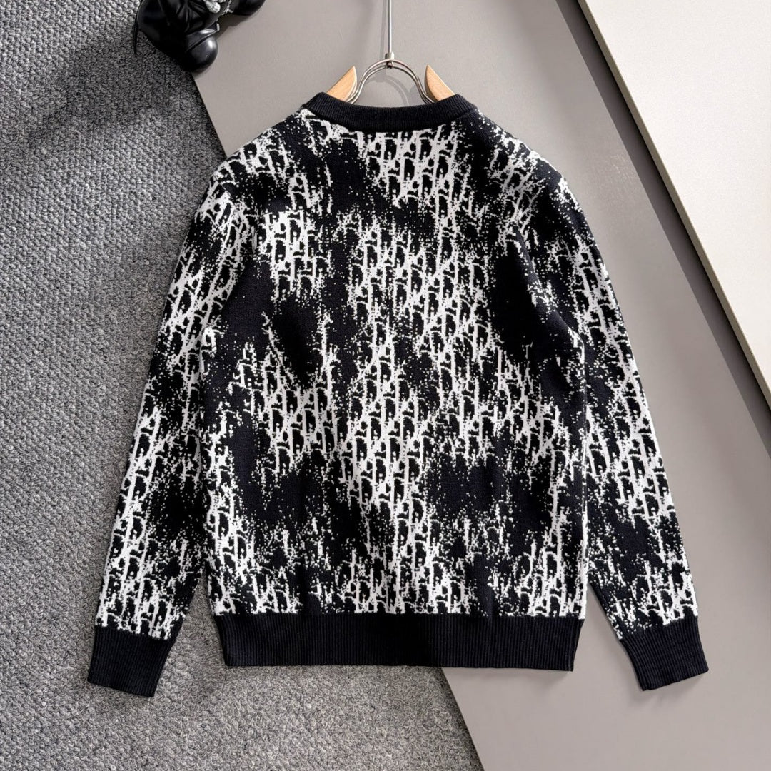 New Stylish All Over Jacquard Crew Neck Sweater MJ1326102226