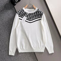 New Stylish Shoulder Jacquard Crew Neck Sweater MJ1326102227