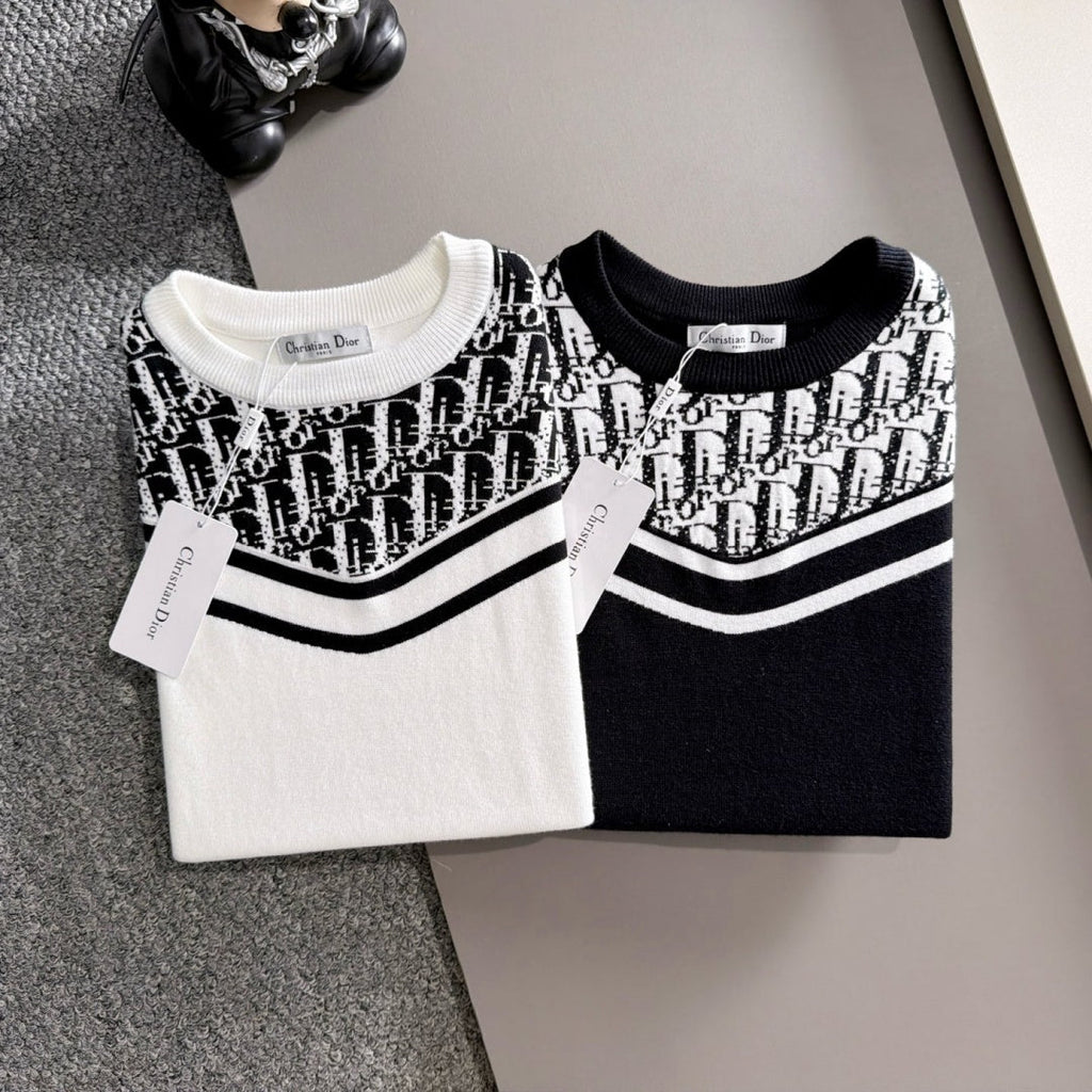 New Stylish Shoulder Jacquard Crew Neck Sweater MJ1326102227