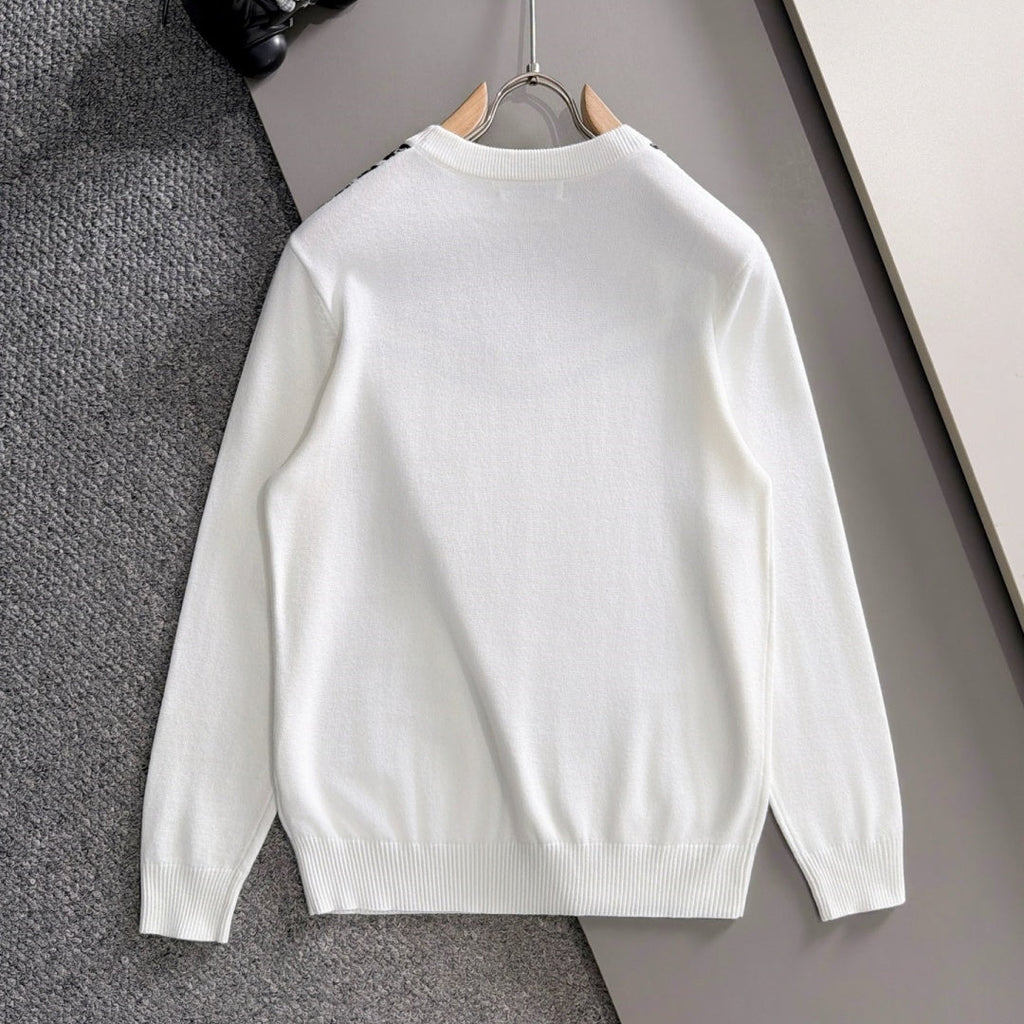 New Stylish Shoulder Jacquard Crew Neck Sweater MJ1326102227