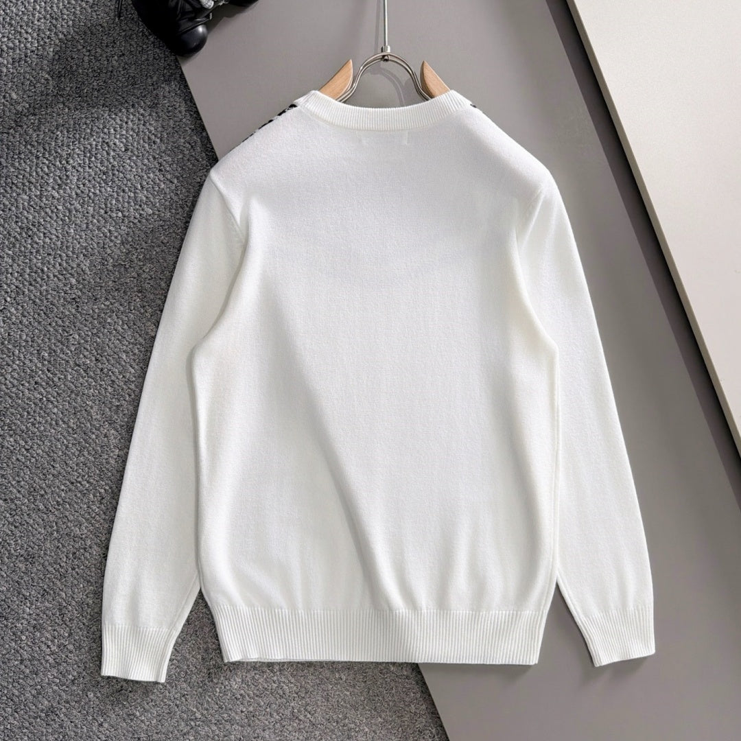 New Stylish Shoulder Jacquard Crew Neck Sweater MJ1326102227