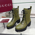 New Arrival Women's Embossed Lug Sole Combat Boots XY1326102301