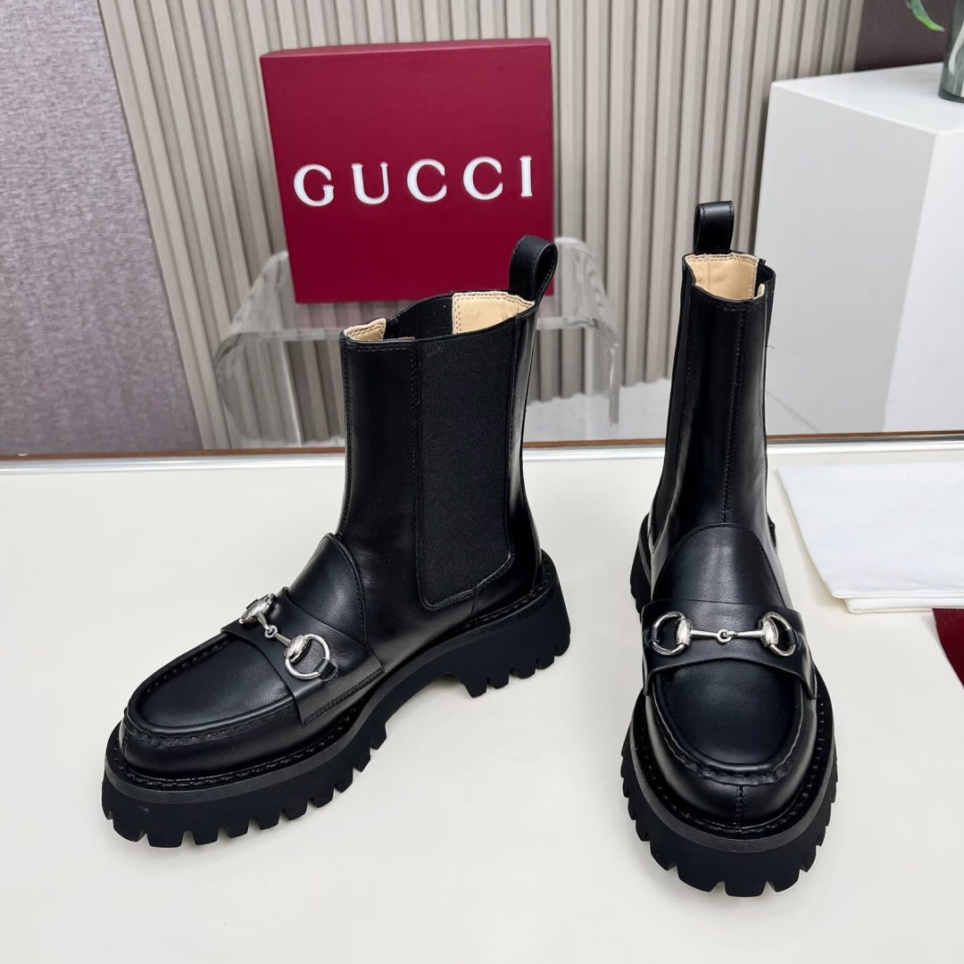 New Arrival Women's Horsebit Lug Sole Chelsea Boots XY1326102303
