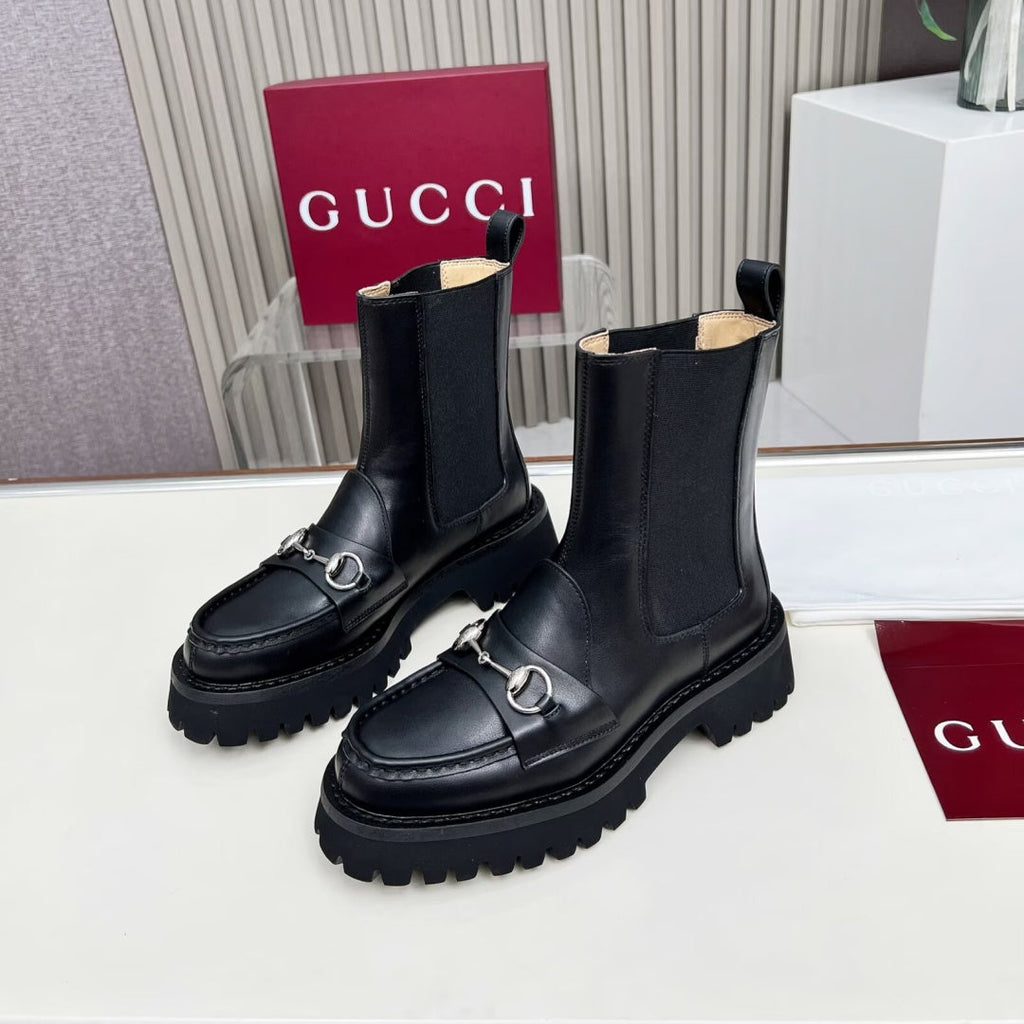 New Arrival Women's Horsebit Lug Sole Chelsea Boots XY1326102303