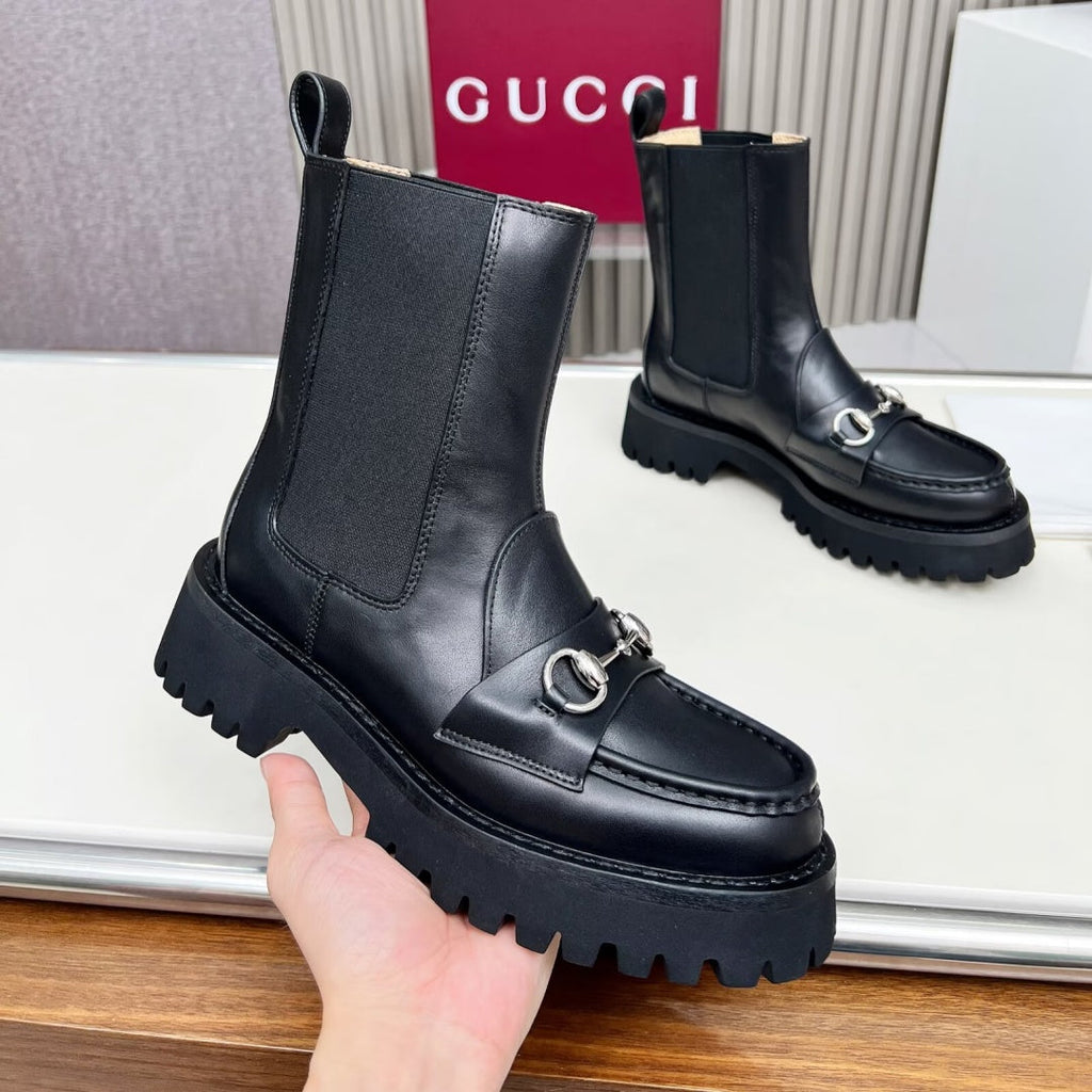 New Arrival Women's Horsebit Lug Sole Chelsea Boots XY1326102303