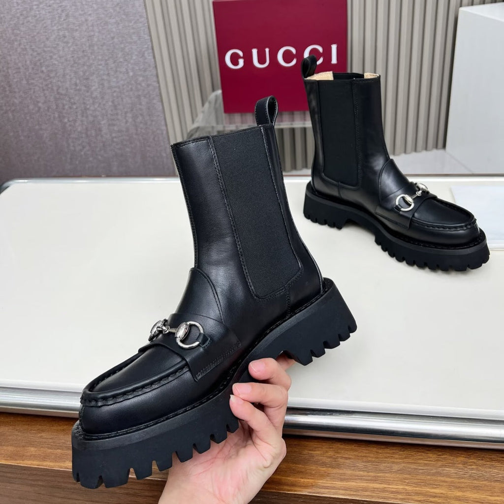 New Arrival Women's Horsebit Lug Sole Chelsea Boots XY1326102303