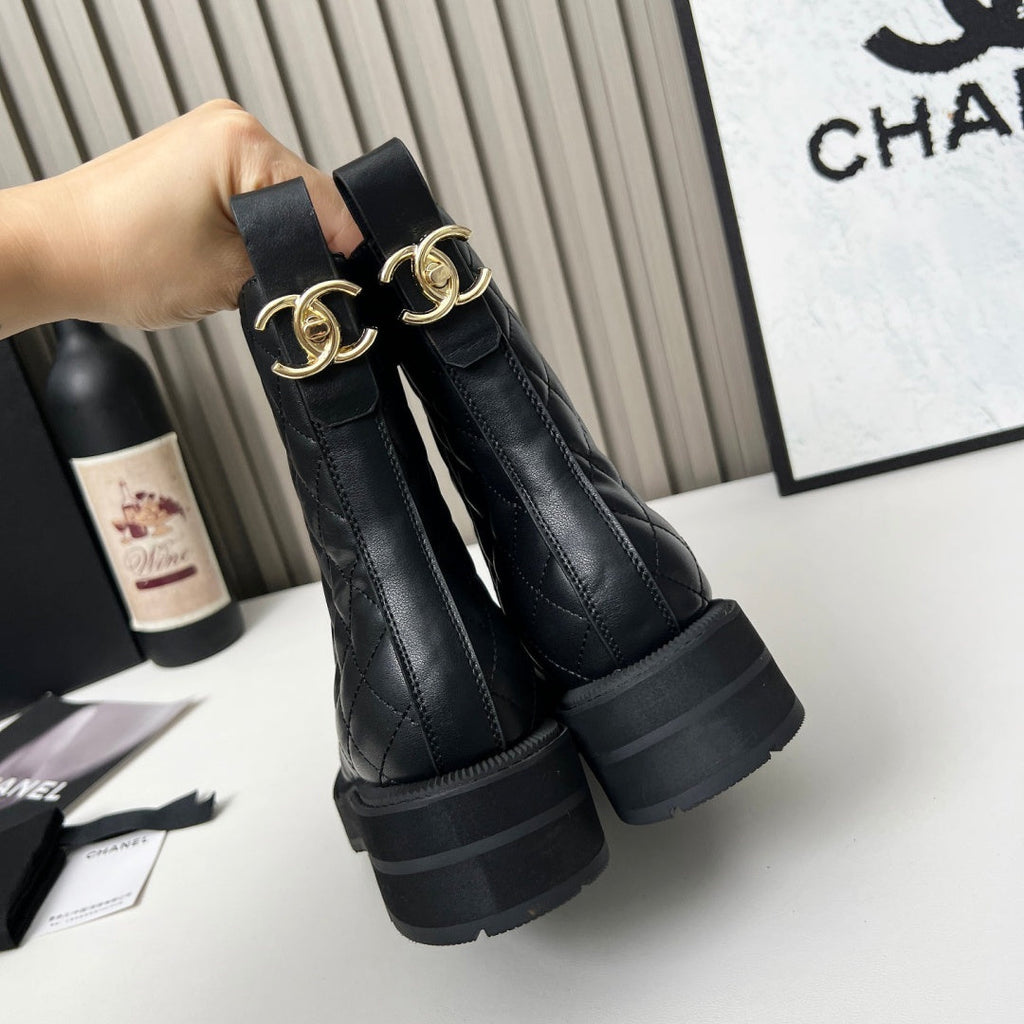 New Arrival Women's CC Logo Platform Ankle Boots XY1326102307