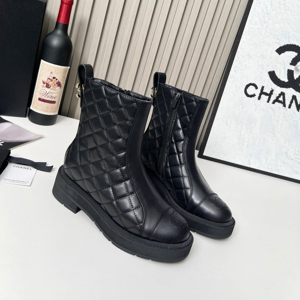 New Arrival Women's CC Logo Platform Ankle Boots XY1326102307