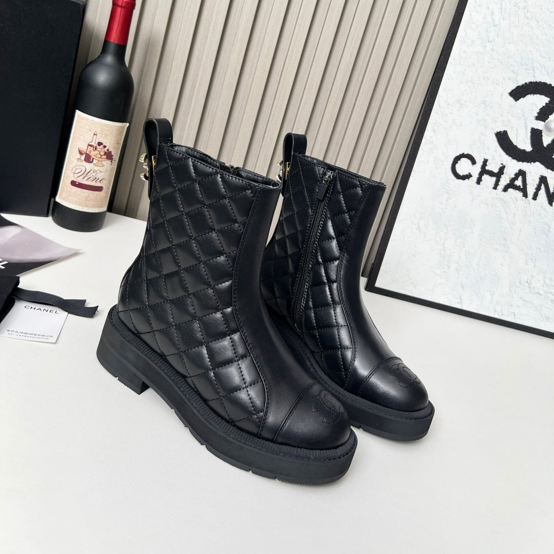 New Arrival Women's CC Logo Platform Ankle Boots XY1326102307