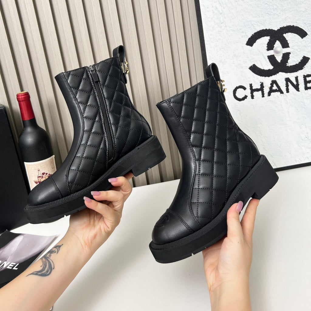 New Arrival Women's CC Logo Platform Ankle Boots XY1326102307