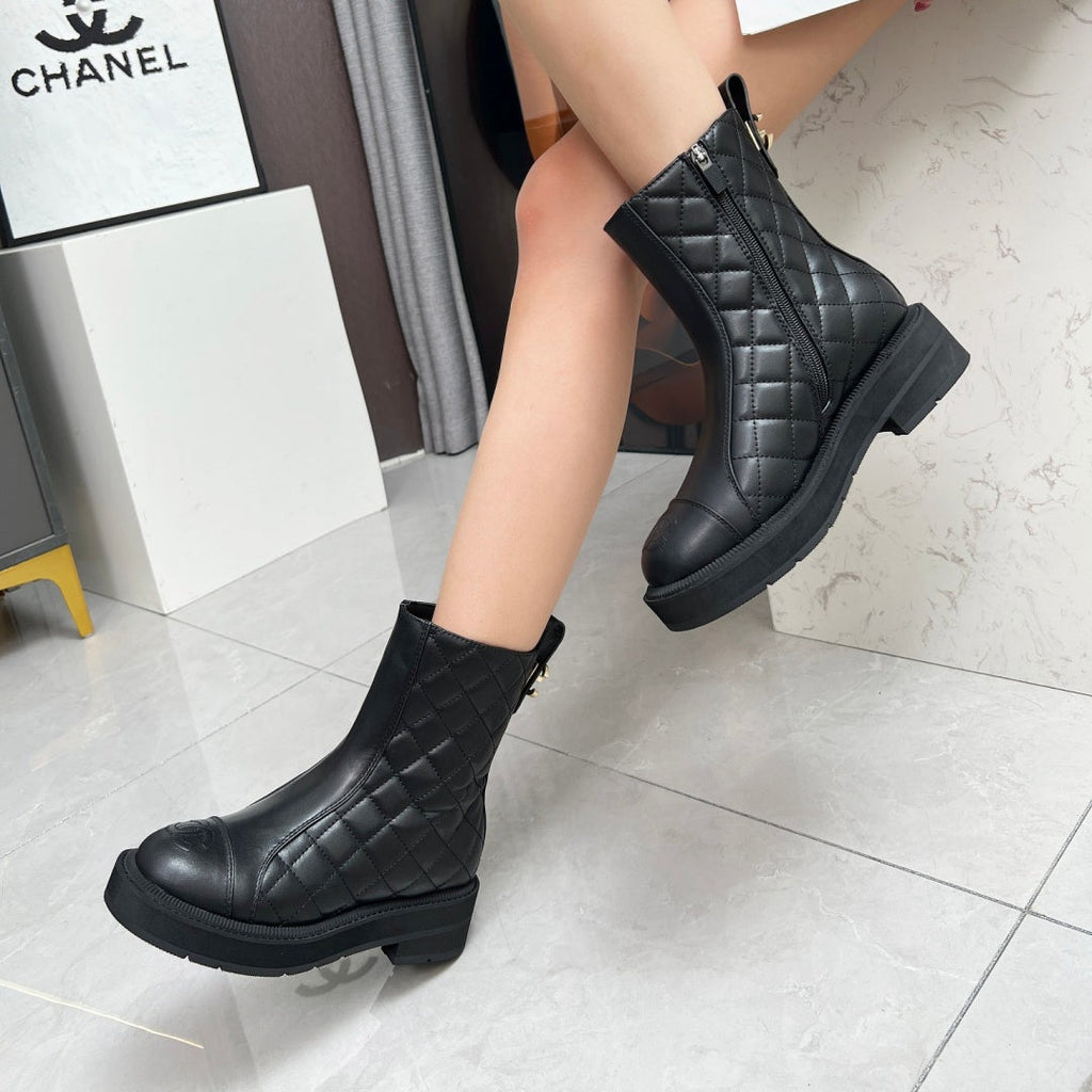 New Arrival Women's CC Logo Platform Ankle Boots XY1326102307