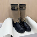 New Arrival Women's Logo Webbing Patch Knee High Boots PF1326102308
