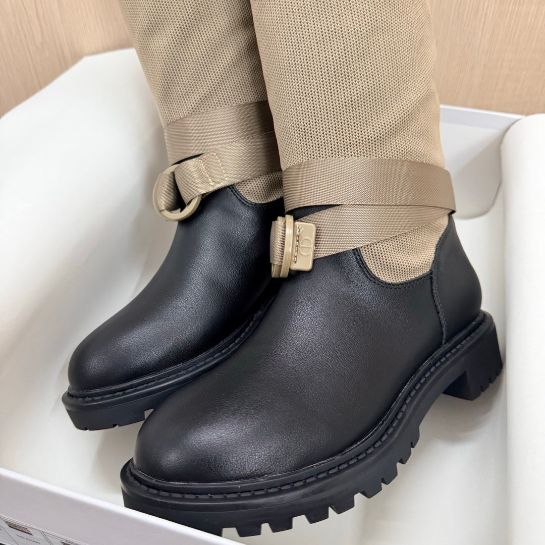 New Arrival Women's Logo Webbing Patch Knee High Boots PF1326102308