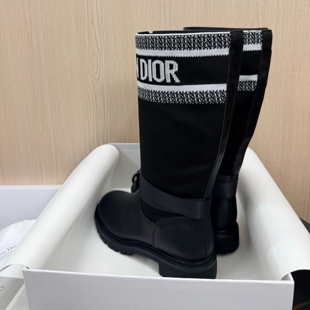 New Arrival Women's Logo Webbing Patch Knee High Boots PF1326102308