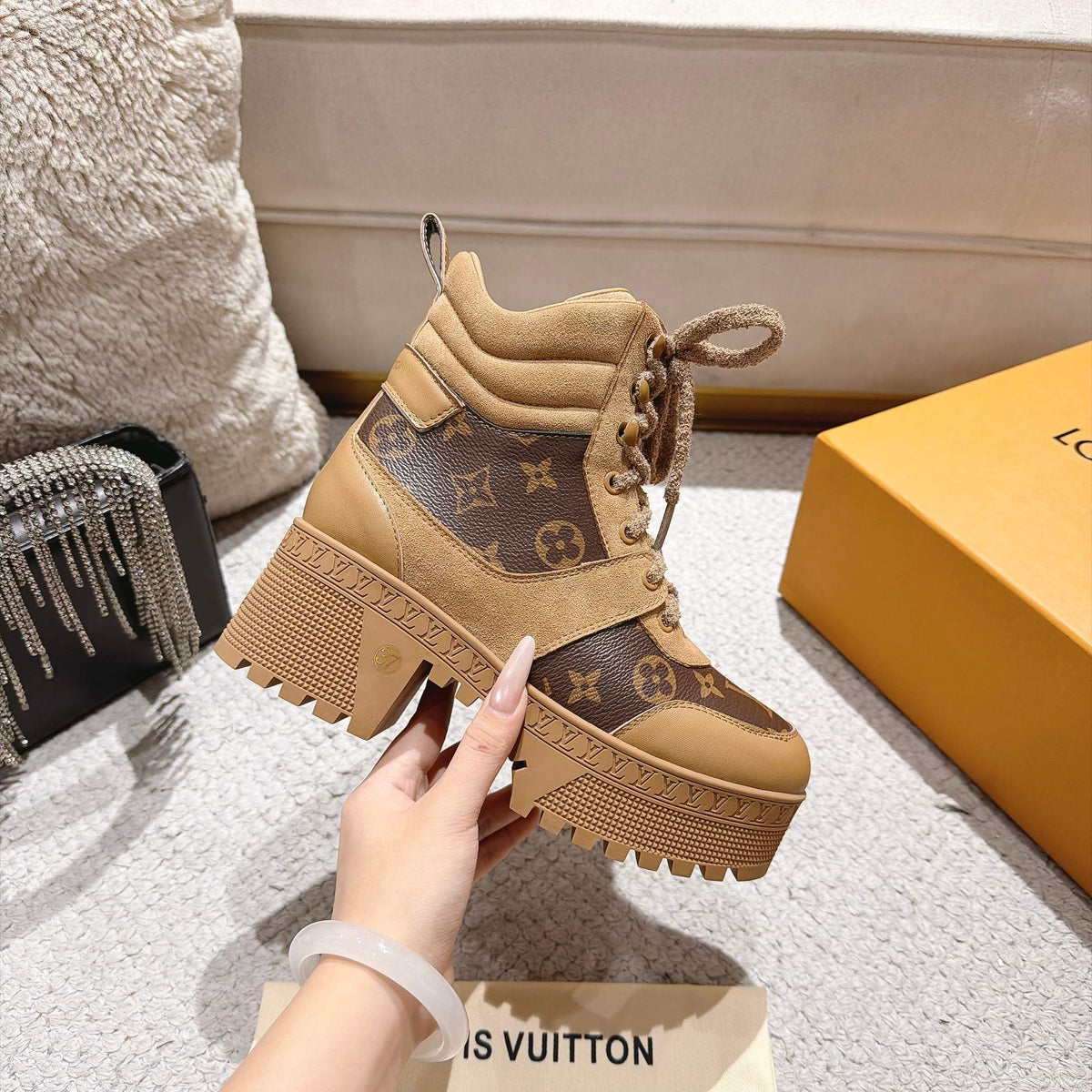 New Arrival Women's Platform Block Heel Ankle Boots SZ1326102314