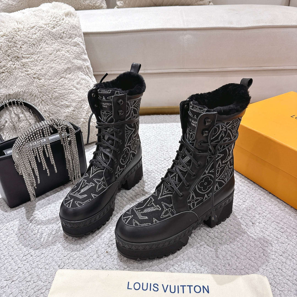 New Arrival Women's Fleece Lined Platform Martin Boots SZ1326102313