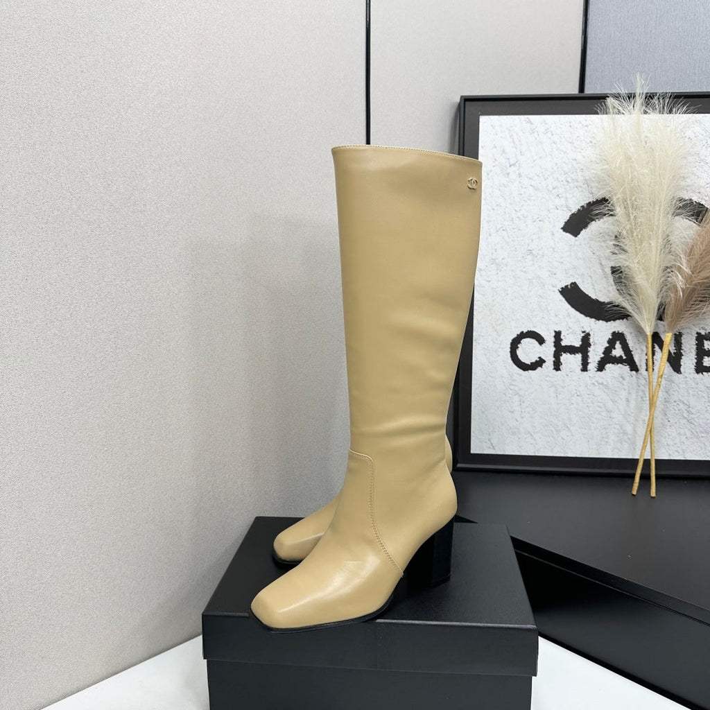 New Arrival Women's CC Square Toe Block Heel Knee High Boots SZ1326102316