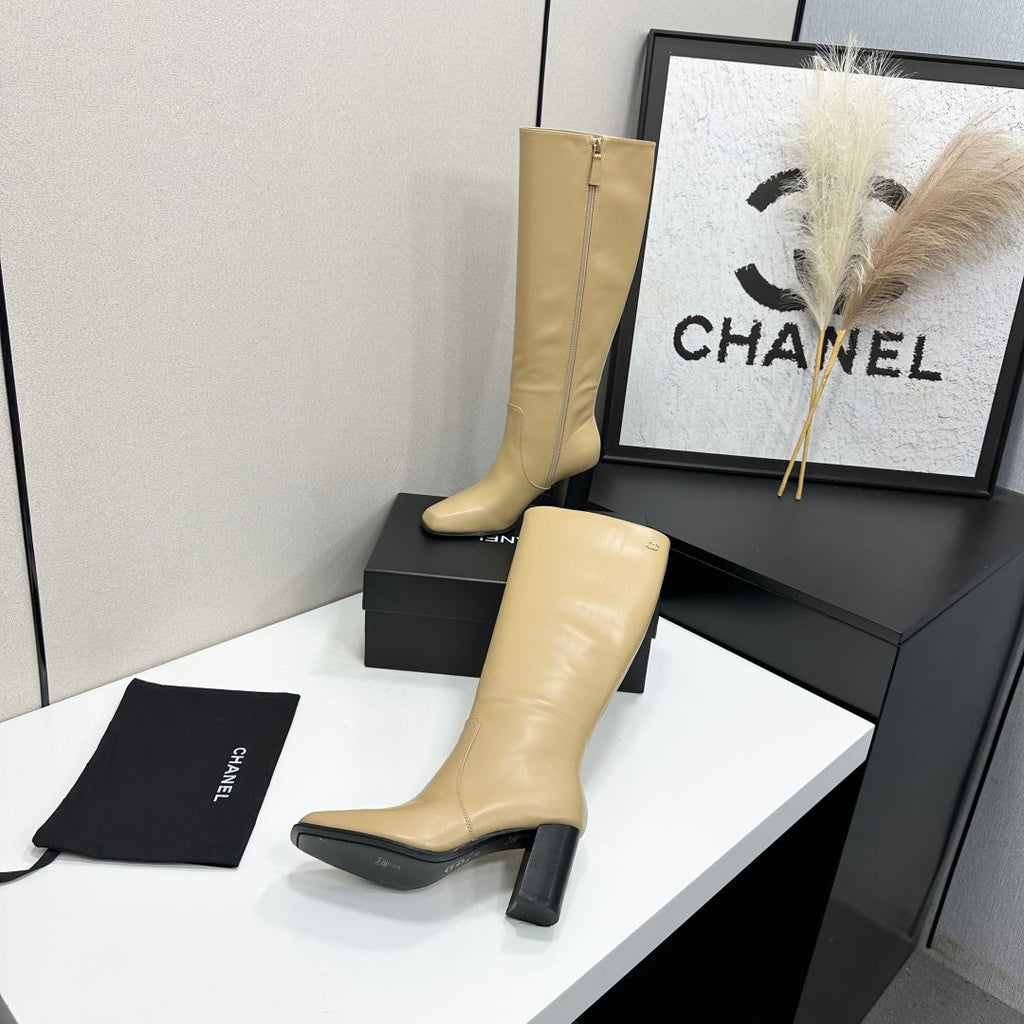 New Arrival Women's CC Square Toe Block Heel Knee High Boots SZ1326102316