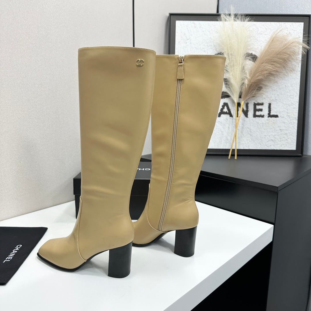 New Arrival Women's CC Square Toe Block Heel Knee High Boots SZ1326102316