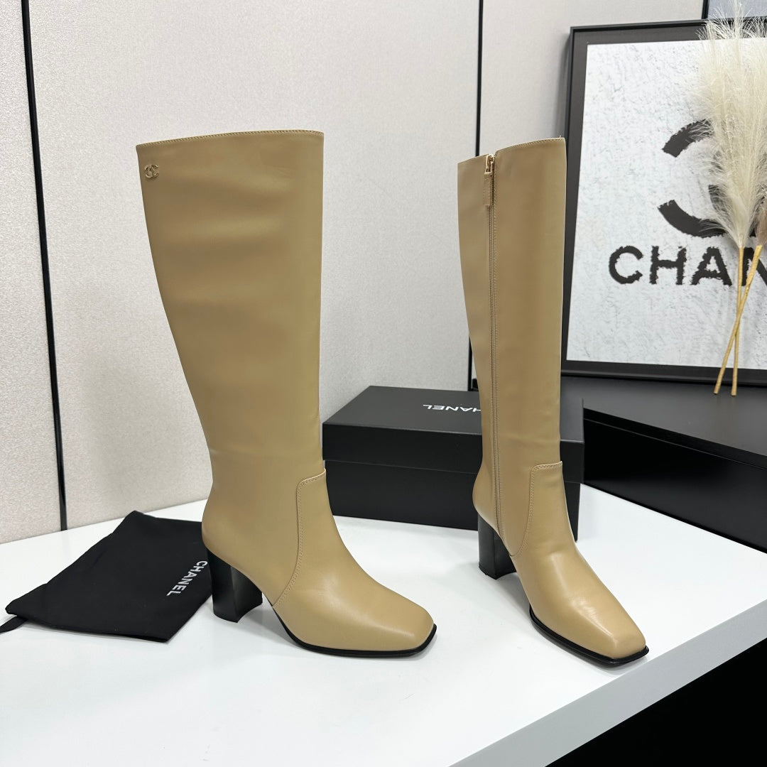 New Arrival Women's CC Square Toe Block Heel Knee High Boots SZ1326102316