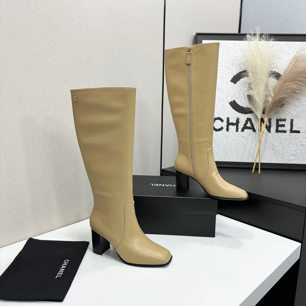 New Arrival Women's CC Square Toe Block Heel Knee High Boots SZ1326102316