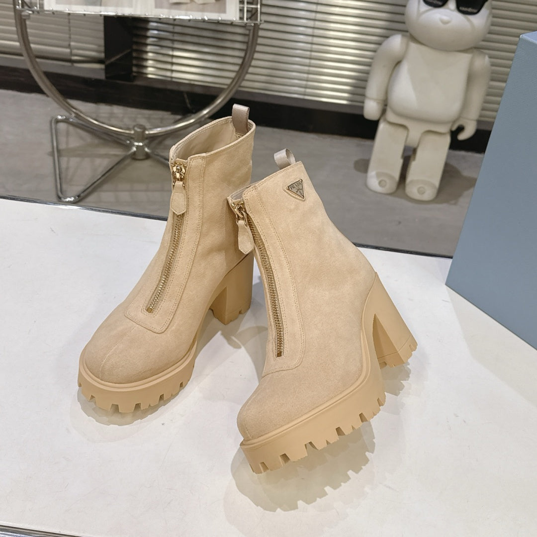 New Arrival Women's PRA Logo Block Heel Ankle Boots SZ1326102317