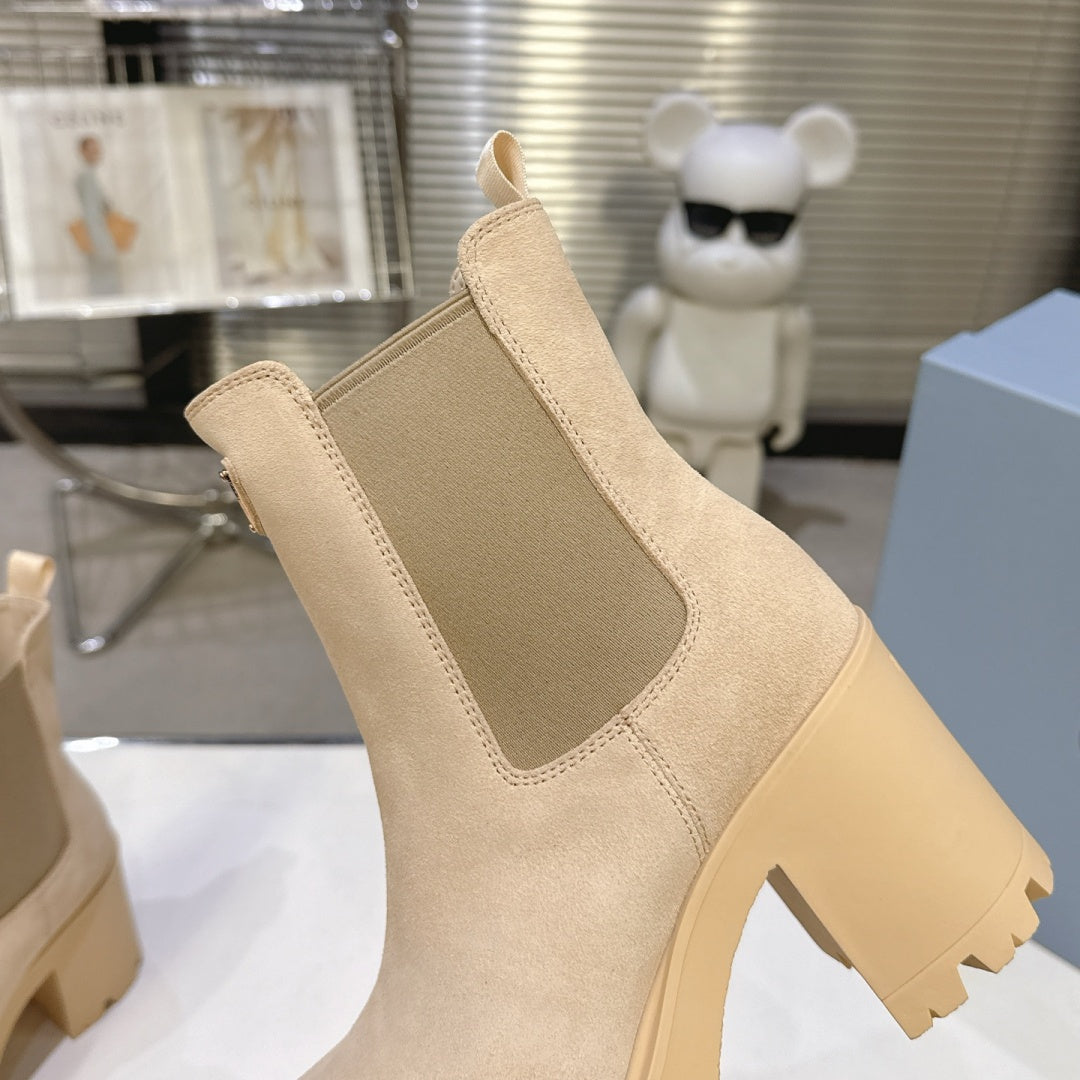 New Arrival Women's PRA Logo Block Heel Ankle Boots SZ1326102318