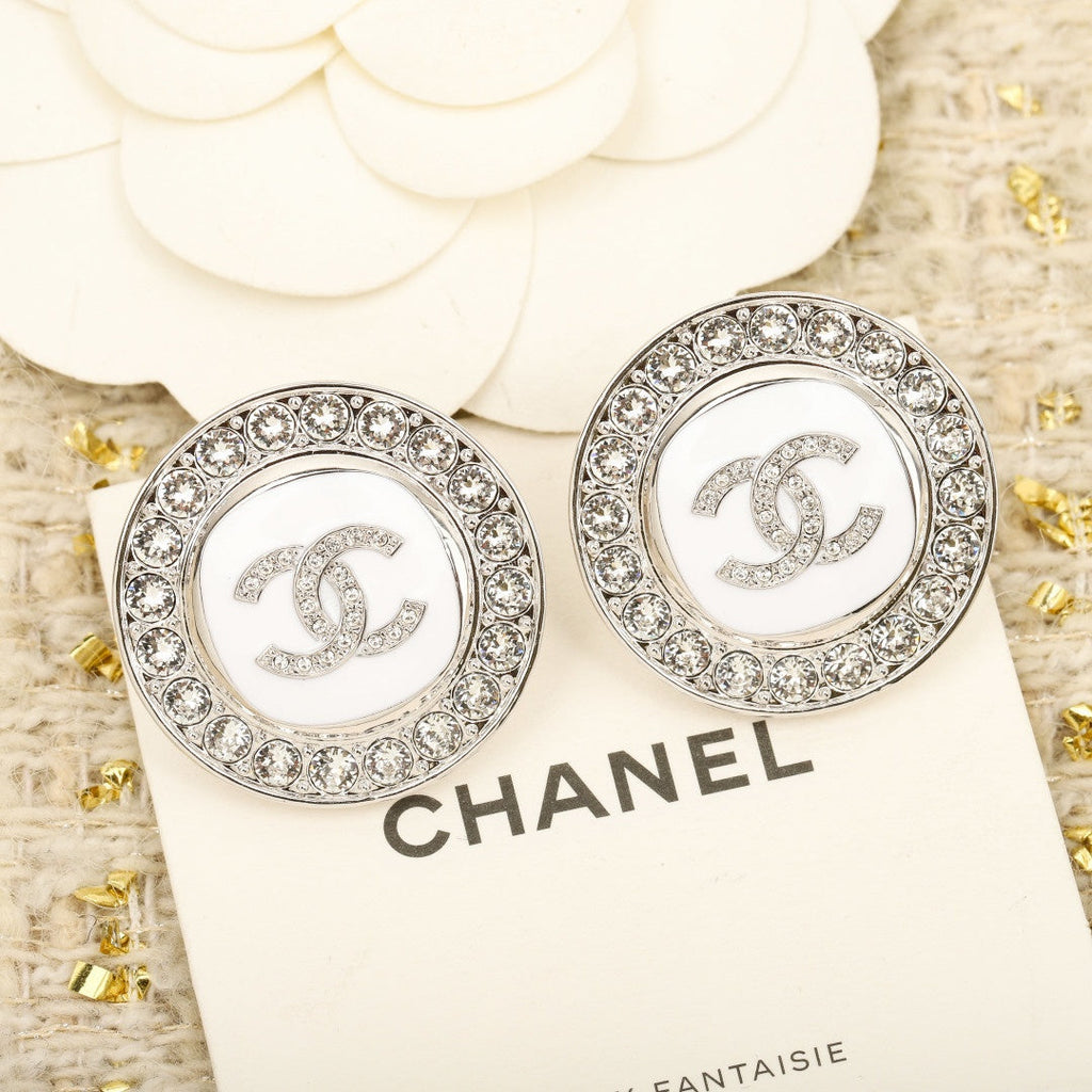 New Versatile Round CC Crystal Stud Earrings XC1326102609