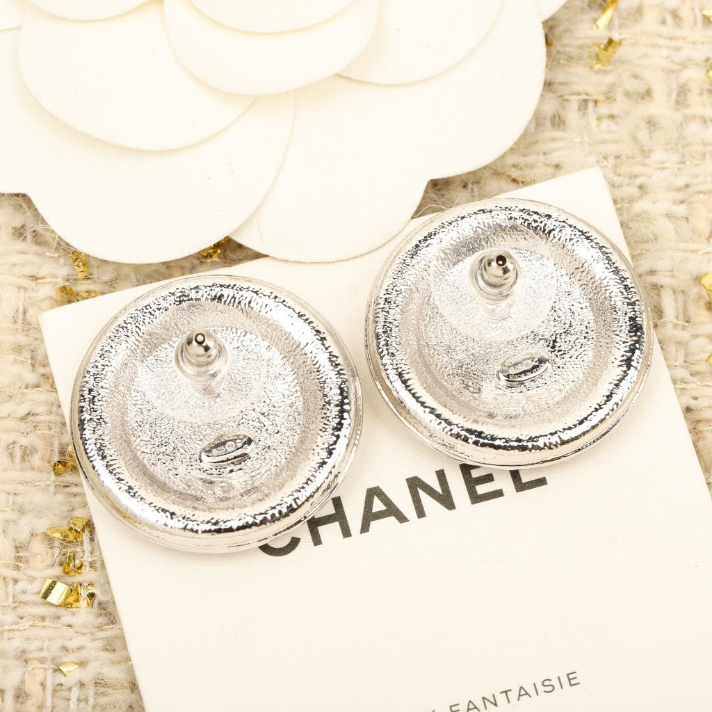 New Versatile Round CC Crystal Stud Earrings XC1326102609