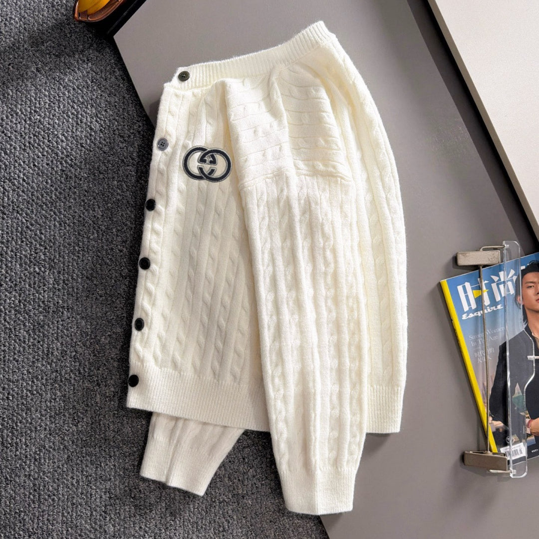 New Men's Cable Knit Embroidered Cardigan MJ1326102702