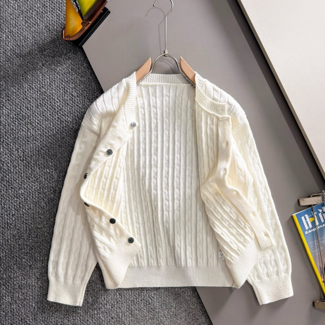 New Men's Cable Knit Embroidered Cardigan MJ1326102702
