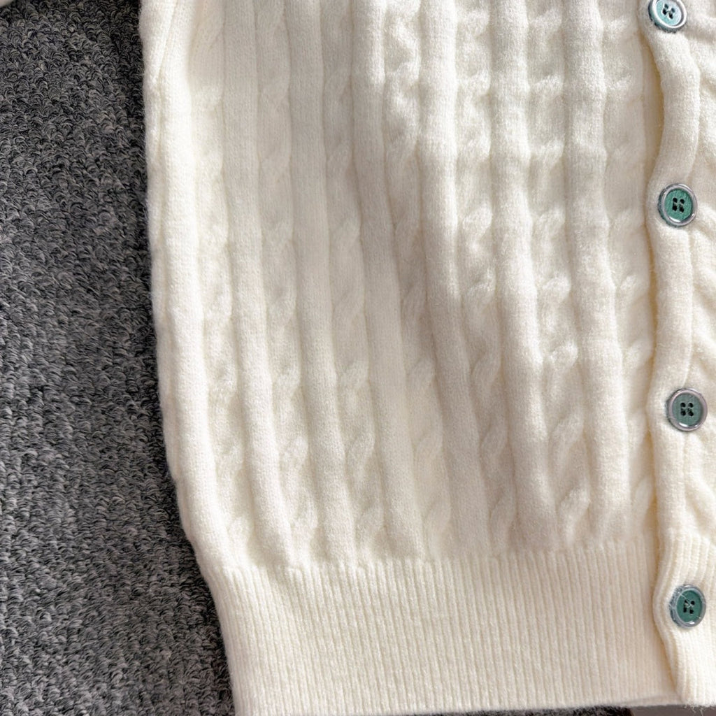 New Men's Cable Knit Embroidered Cardigan MJ1326102702
