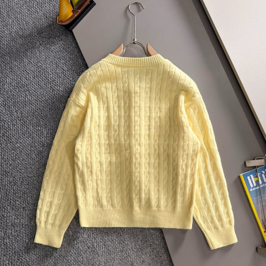 New Men's Cable Knit Embroidered Cardigan MJ1326102702