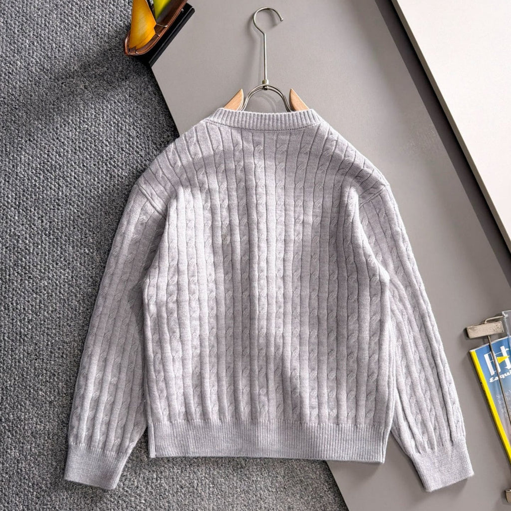 New Men's Cable Knit Embroidered Cardigan MJ1326102702