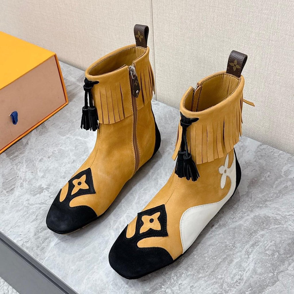 26SS New Western-Style Tassel Ankle Boots 0726102701