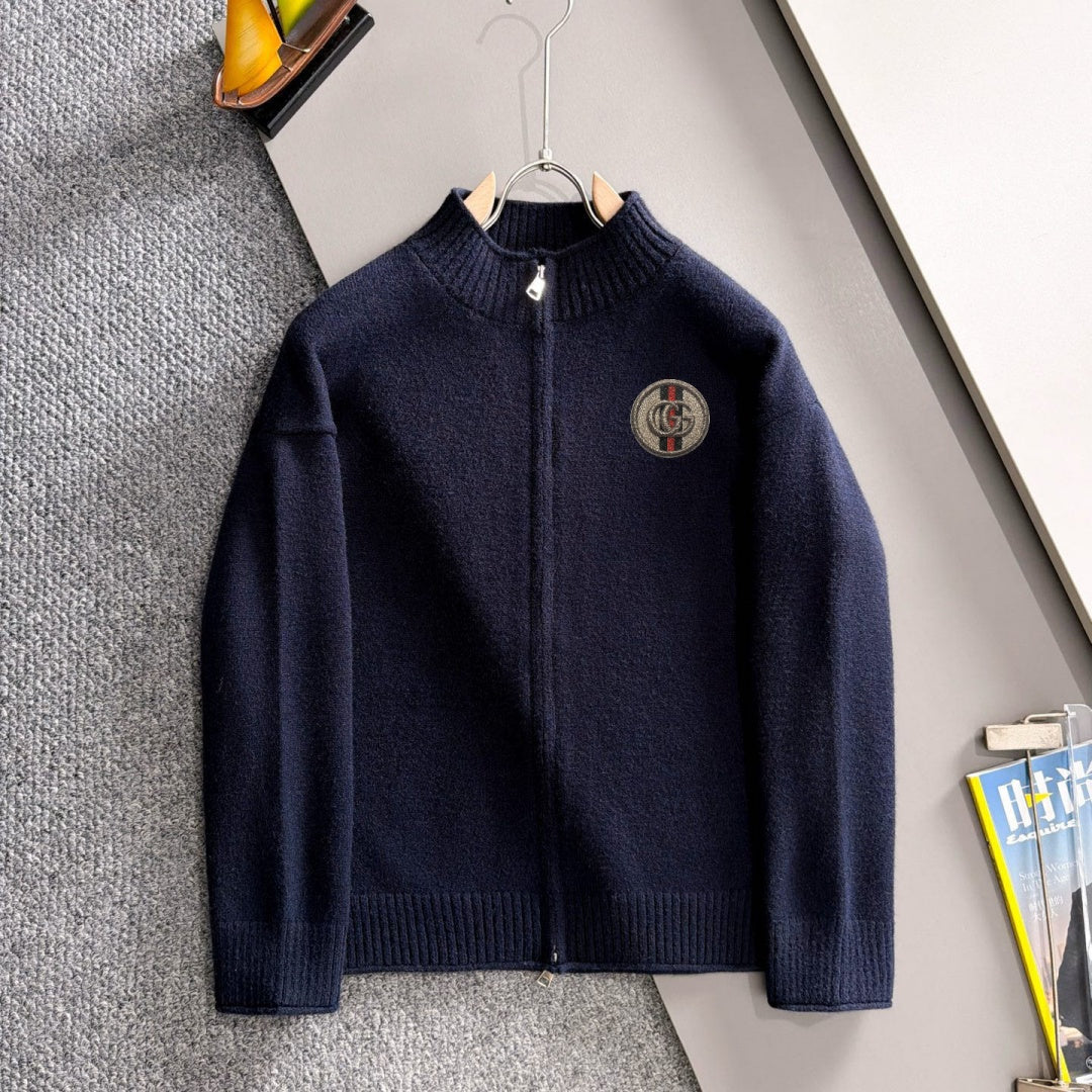 New Men's Mock Neck Zip Knit Cardigan MJ1326102703