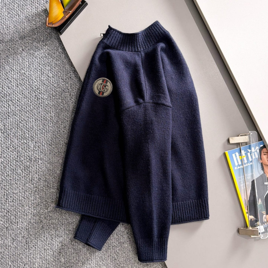 New Men's Mock Neck Zip Knit Cardigan MJ1326102703