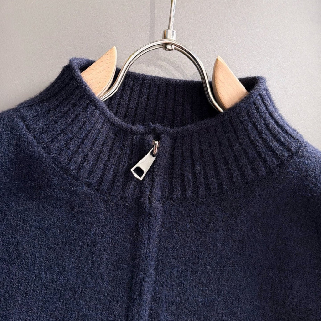 New Men's Mock Neck Zip Knit Cardigan MJ1326102703