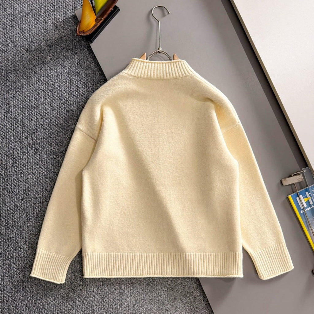 New Men's Mock Neck Zip Knit Cardigan MJ1326102703