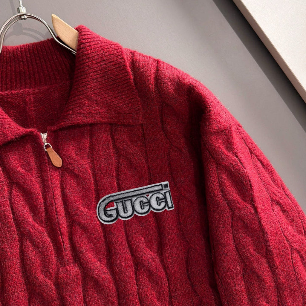 New Collared Half-Zip Cable Knit Sweater MJ1326102704