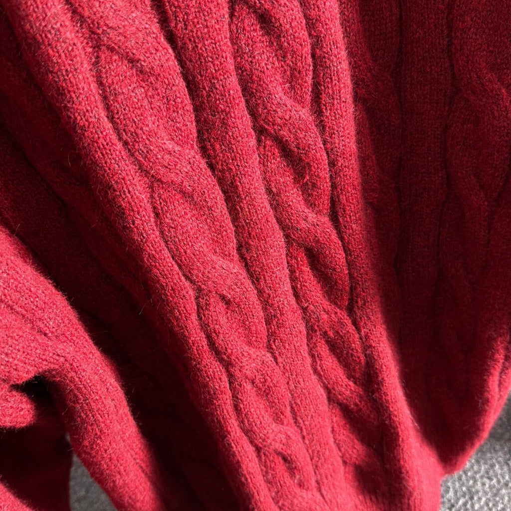 New Collared Half-Zip Cable Knit Sweater MJ1326102704