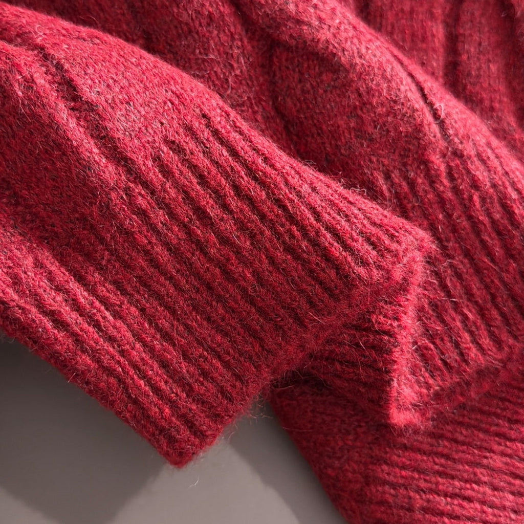 New Collared Half-Zip Cable Knit Sweater MJ1326102704