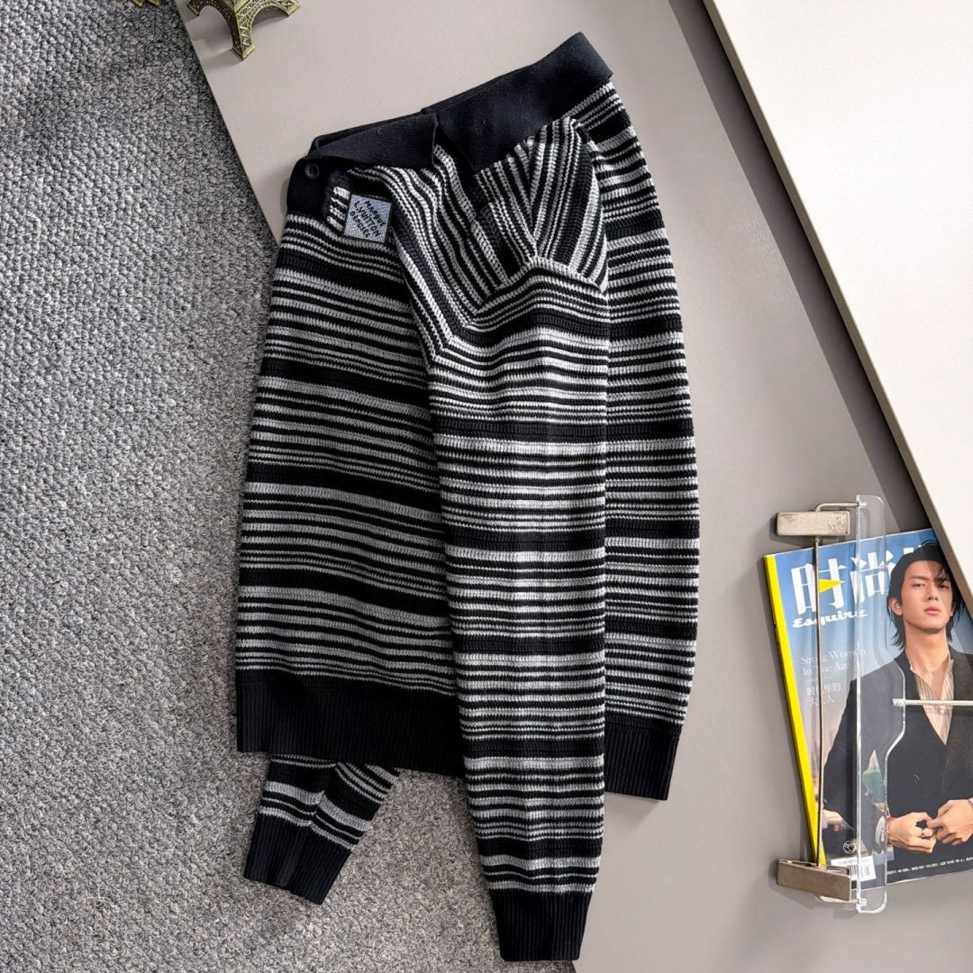 New Striped Polo Collar Knit Sweater MJ1326102705