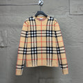 New Classic Plaid Crew Neck Knit Sweater MJ1326102706